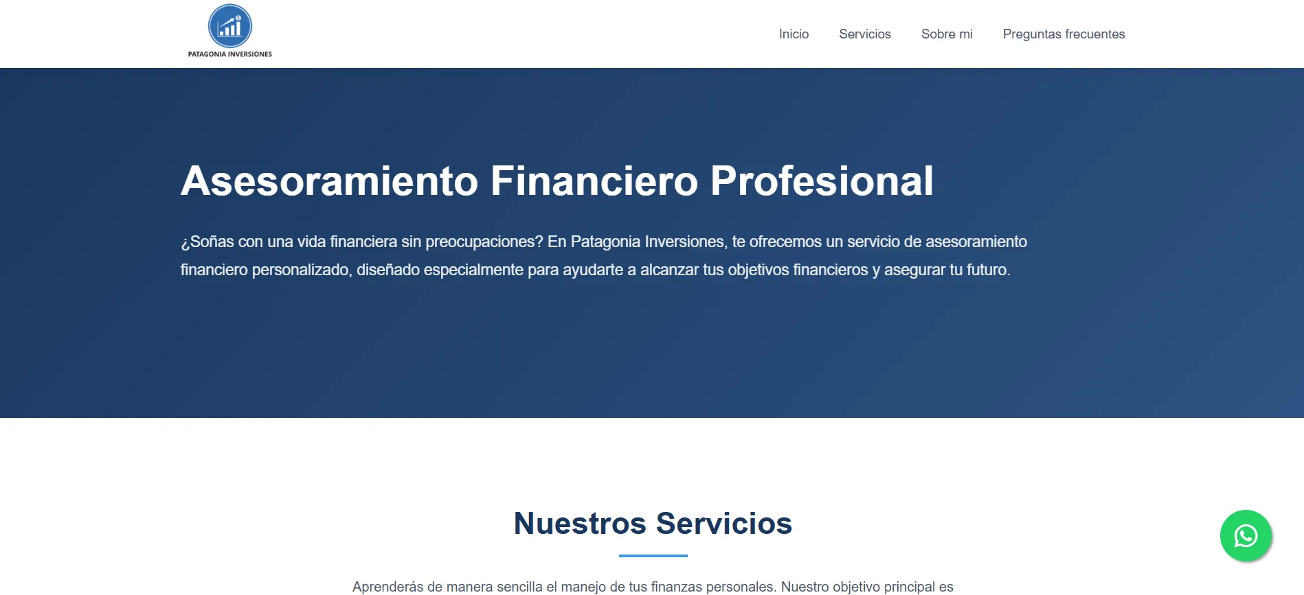Patagonia Inversiones - Landing Page desarrollada por ICA