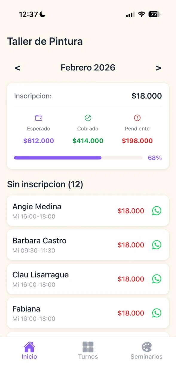 Taller de Pintura - Aplicación desarrollada por ICA
